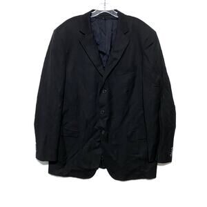 Z Zegna Classic Natural Comfort Black Blazer Suit Jacket 46R Wool Made In Spain